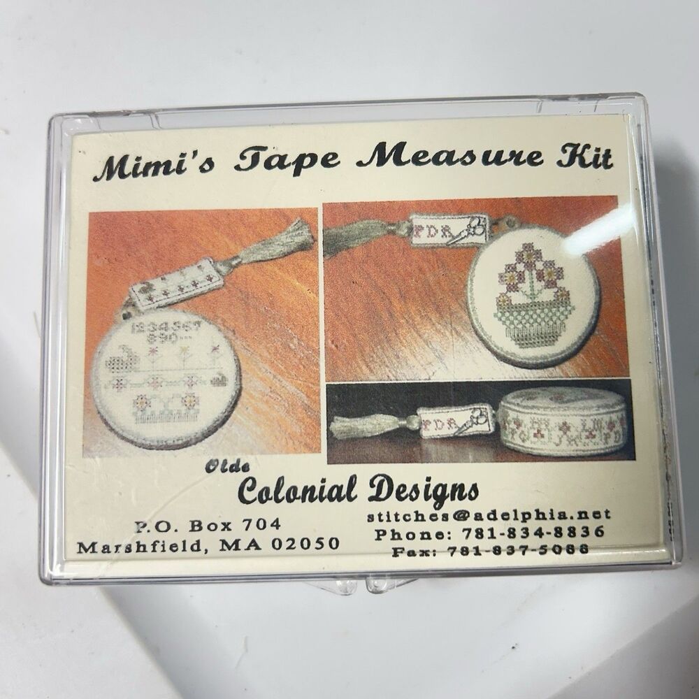 Olde Colonial Designs Mimis Tape Measure Cross Stitch Kit Complete Unstarted